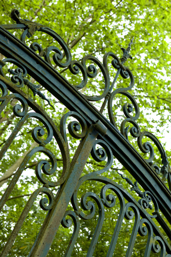 Old wrought iron gate in a French park